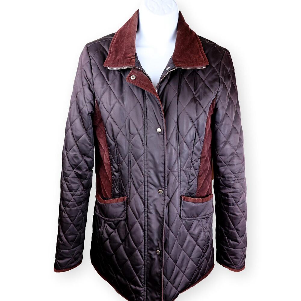 Vince Camuto Purple Burgundy Packable Quilted Jacket S